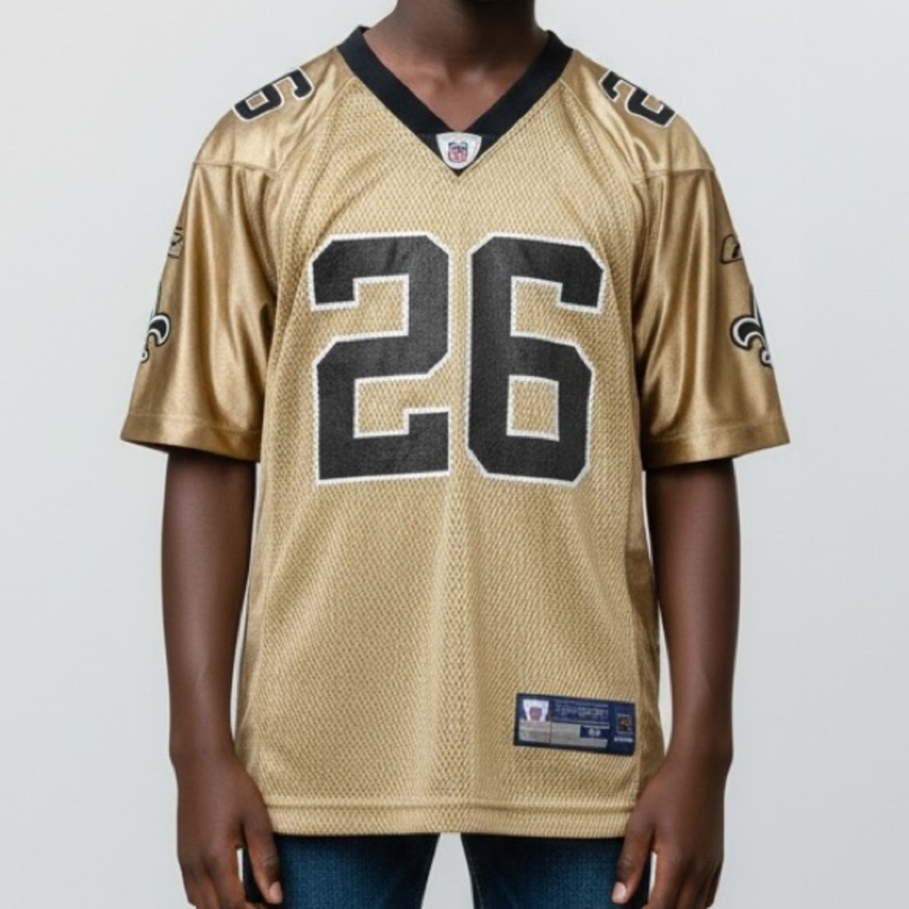 REEBOK Black & Gold New Orleans Saints Jersey #26 Deuce McAllister VINTAGE
